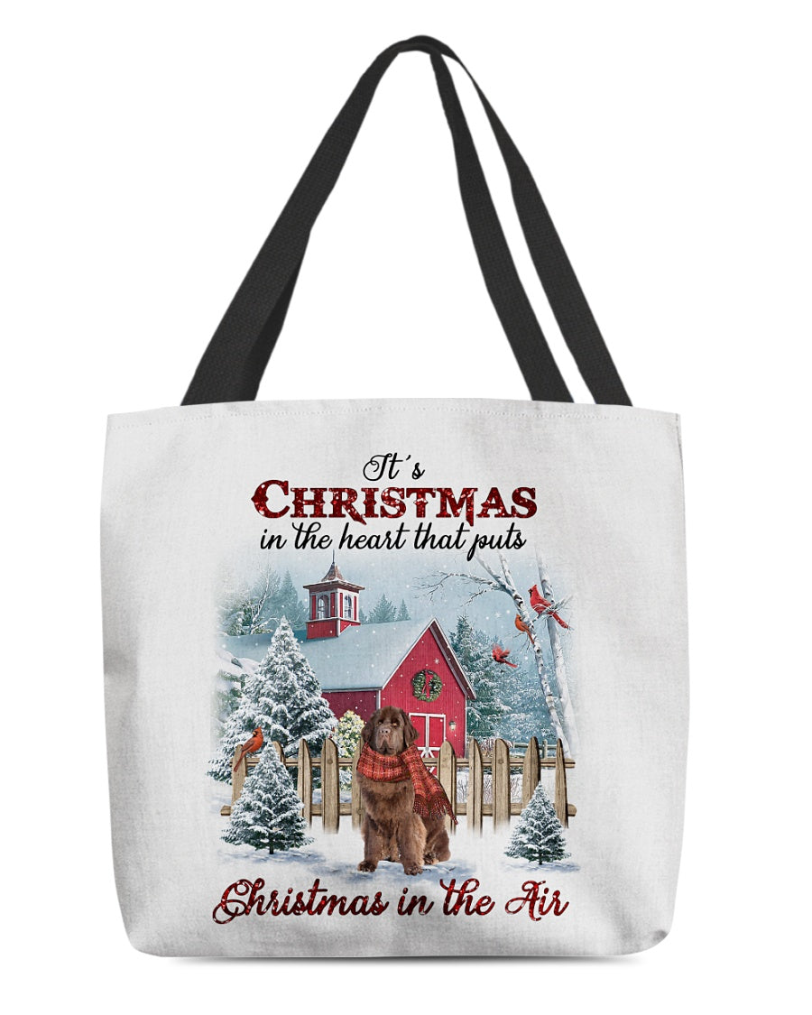 Christmas Air-BROWN Newfoundland-Cloth Tote Bag