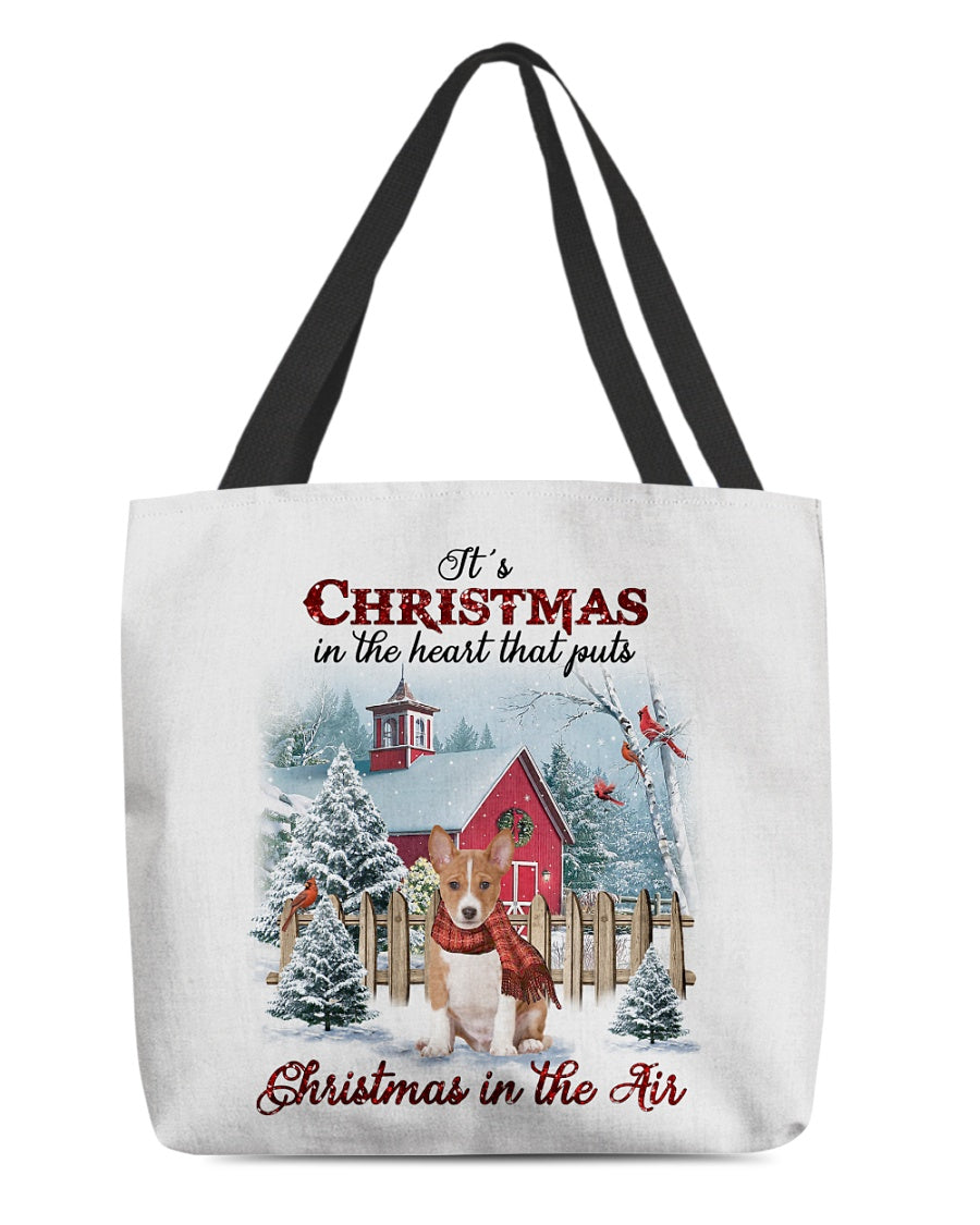Christmas Air-Basenji-Cloth Tote Bag