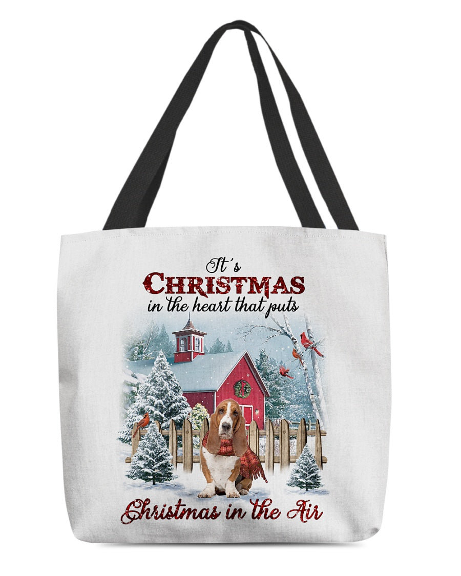 Christmas Air-Basset Hound-Cloth Tote Bag