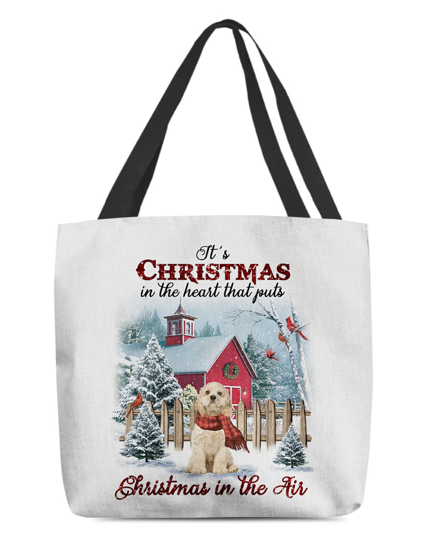 Christmas Air-CREAM American Cocker Spaniel-Cloth Tote Bag