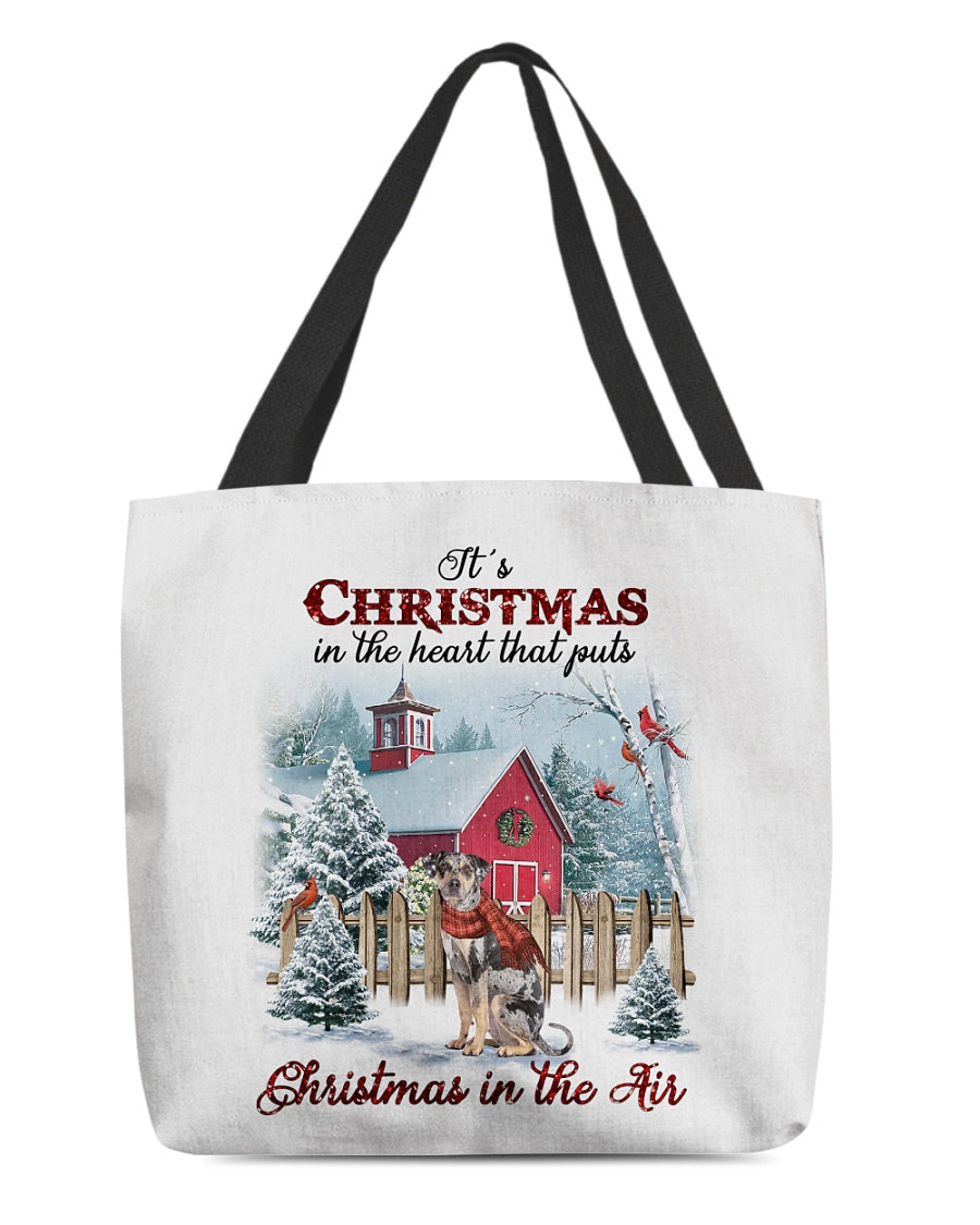 Christmas Air-Catahoula Leopard Dog-Cloth Tote Bag