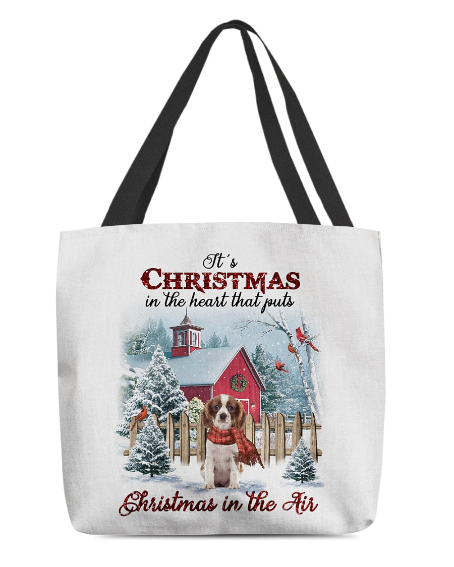 Christmas Air-Cavalier King Charles Spaniel 2-Cloth Tote Bag