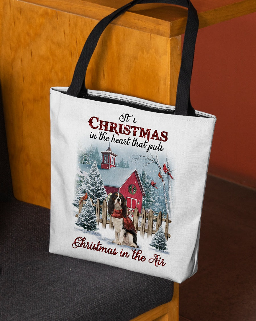 Christmas Air-Cavalier King Charles Spaniel 3-Cloth Tote Bag