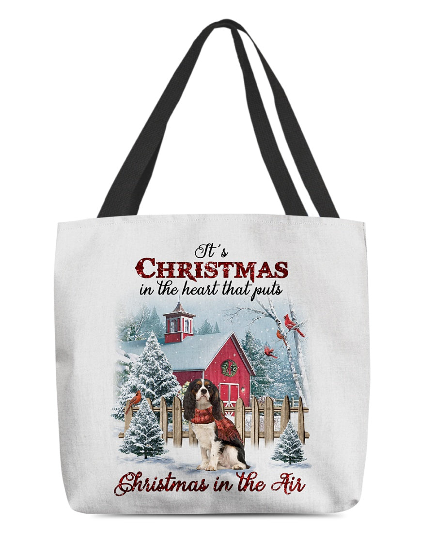 Christmas Air-Cavalier King Charles Spaniel 3-Cloth Tote Bag