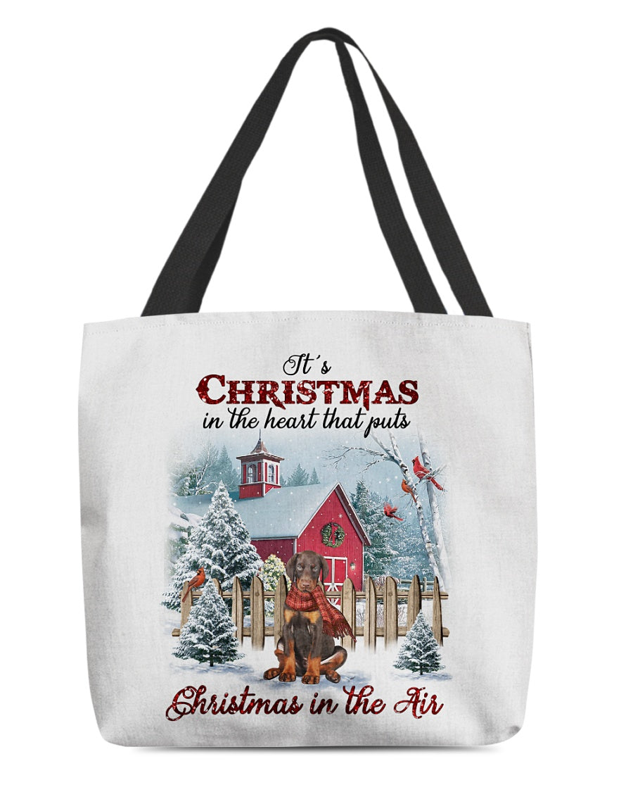 Christmas Air-Dobermann-Cloth Tote Bag