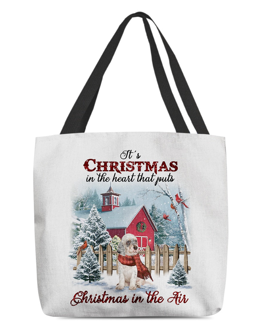 Christmas Air-English Setter-Cloth Tote Bag