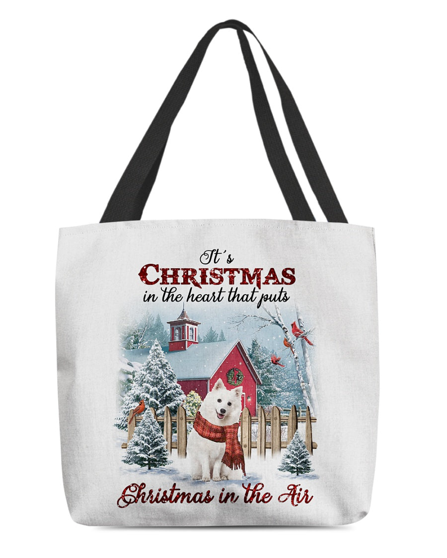 Christmas Air-Japanese Spitz-Cloth Tote Bag