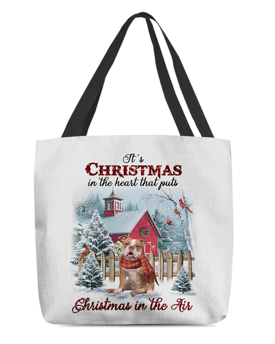 Christmas Air-Old English Bulldog-Cloth Tote Bag