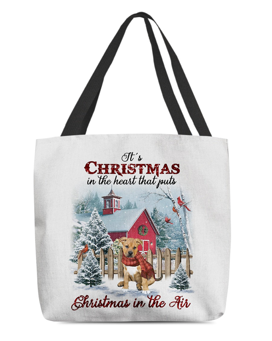 Christmas Air-Pitbull Boxer Mix-Cloth Tote Bag
