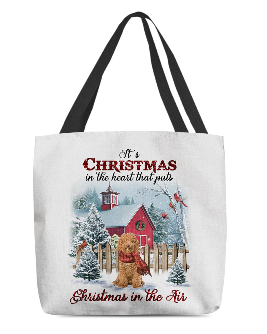 Christmas Air-RED Labradoodle-Cloth Tote Bag