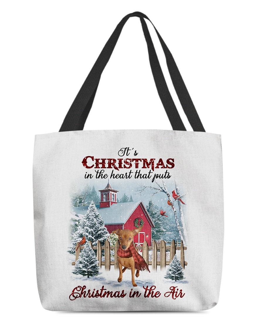 Christmas Air-RED Miniature Pinscher-Cloth Tote Bag