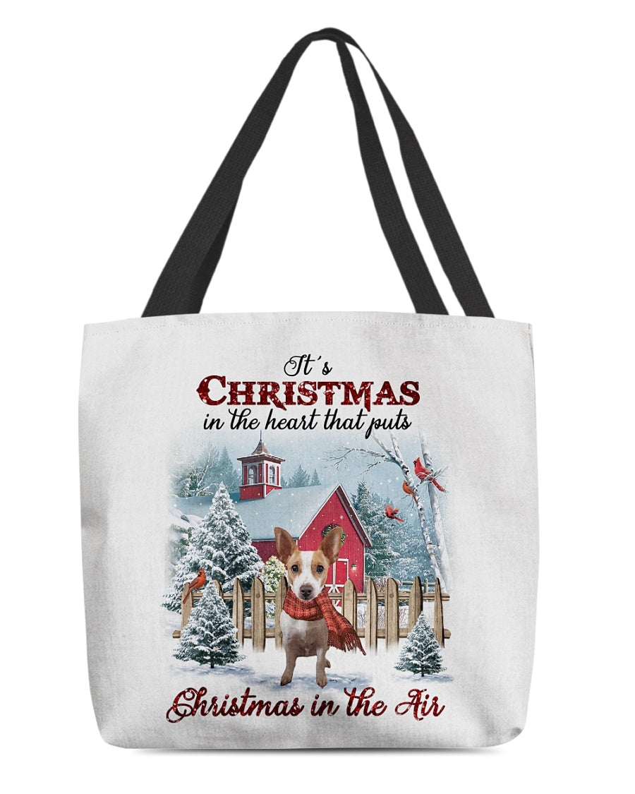 Christmas Air-Rat Terrier 1-Cloth Tote Bag