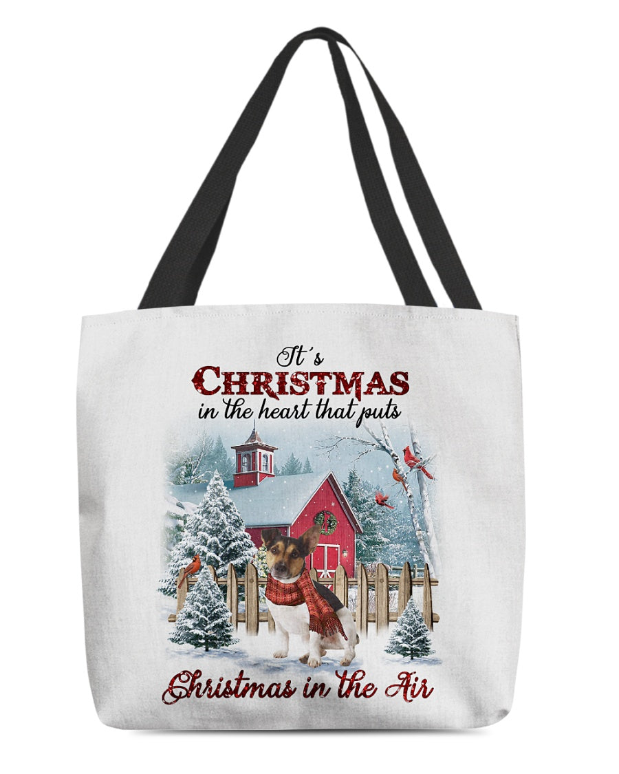 Christmas Air-Rat Terrier 2-Cloth Tote Bag