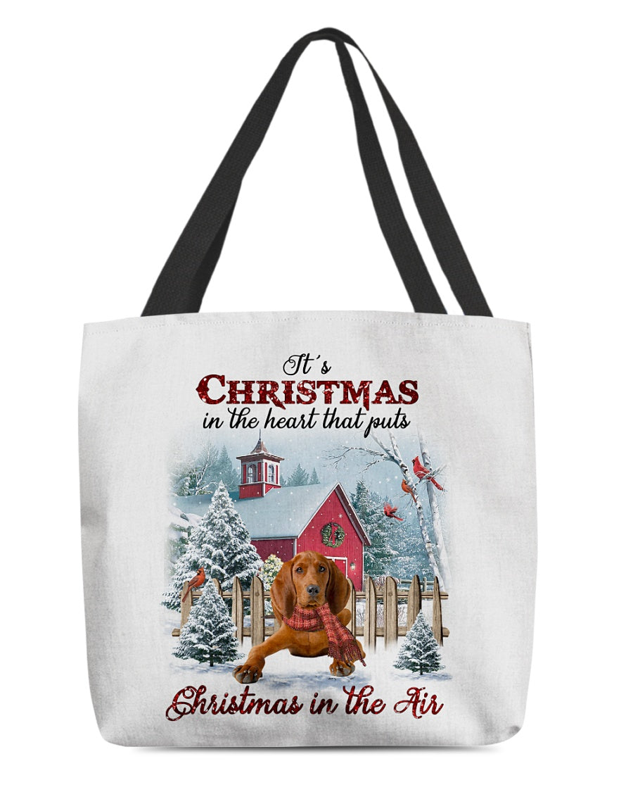 Christmas Air-Redbone Coonhound-Cloth Tote Bag