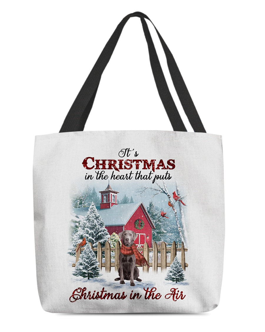 Christmas Air-SILVER Labrador-Cloth Tote Bag
