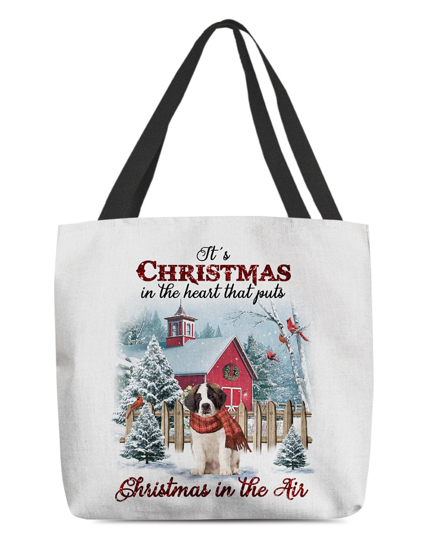 Christmas Air-Saint Bernard-Cloth Tote Bag