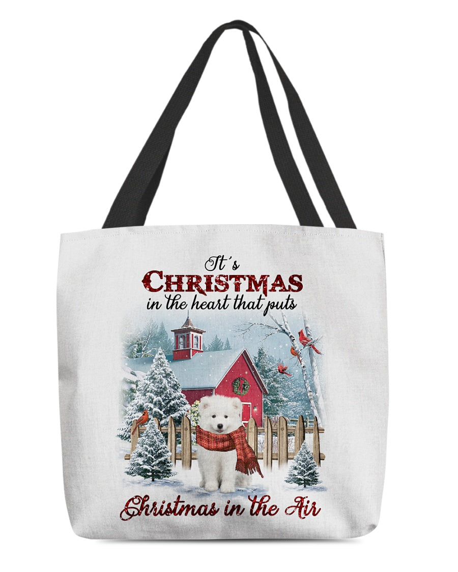 Christmas Air-Samoyed-Cloth Tote Bag