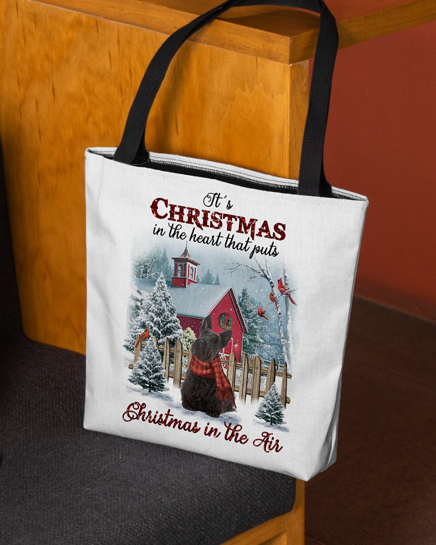 Christmas Air-Scottish Terrier-Cloth Tote Bag