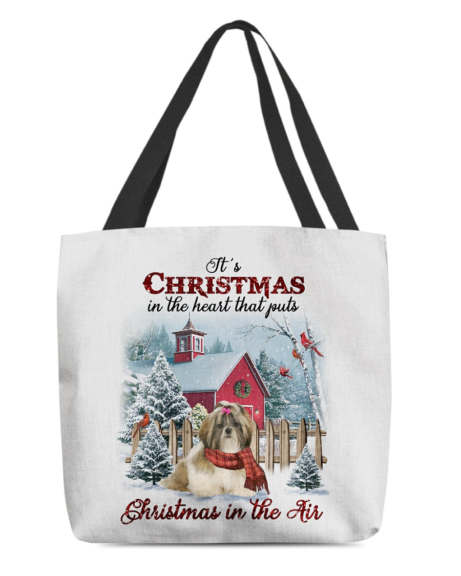 Christmas Air-Shih Tzu 1-Cloth Tote Bag