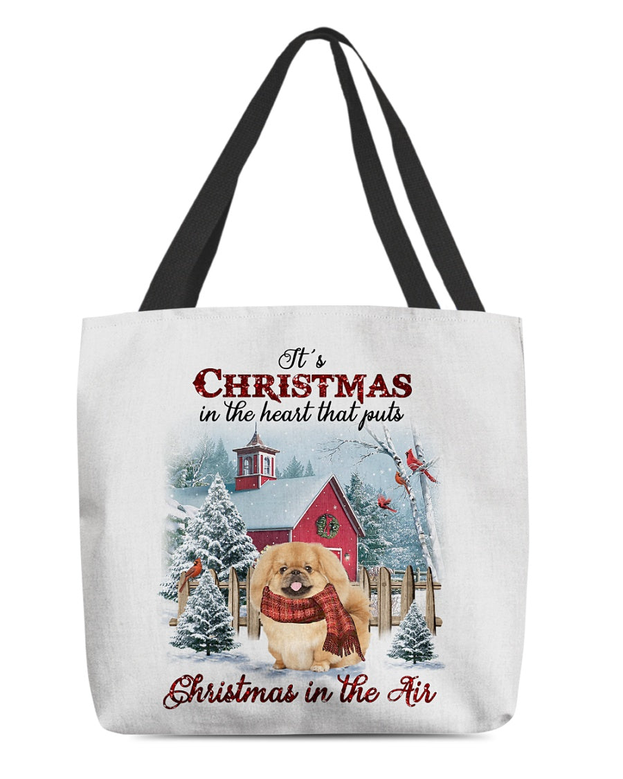 Christmas Air-TAN Pekingese-Cloth Tote Bag