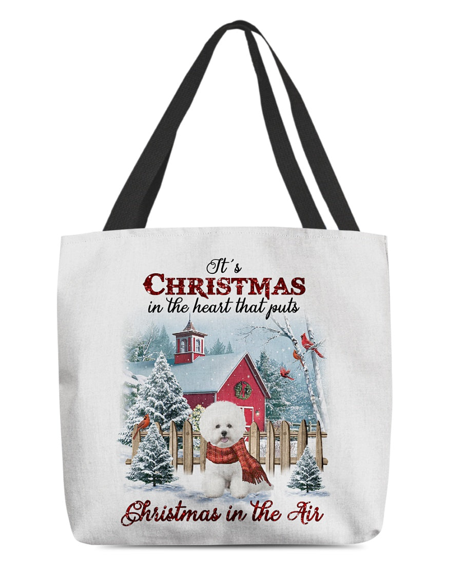 Christmas Air-WHITE Bichon Frise-Cloth Tote Bag