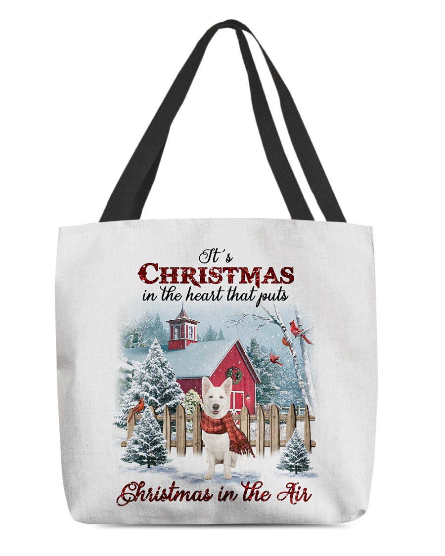Christmas Air-WHITE German Shepherd-Cloth Tote Bag