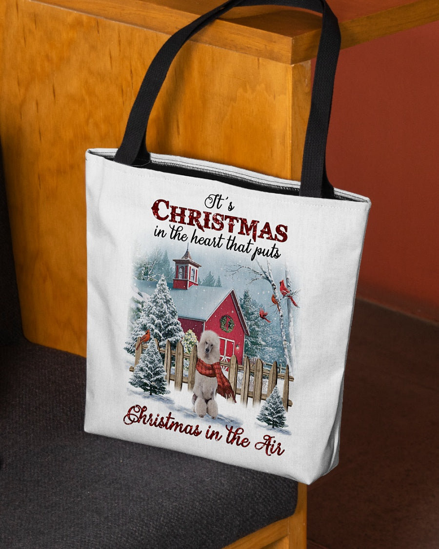 Christmas Air-WHITE Standard Poodle-Cloth Tote Bag