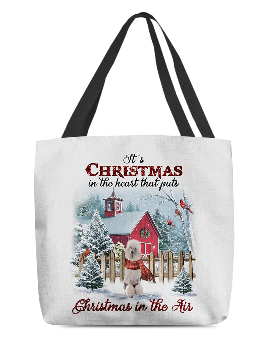 Christmas Air-WHITE Standard Poodle-Cloth Tote Bag