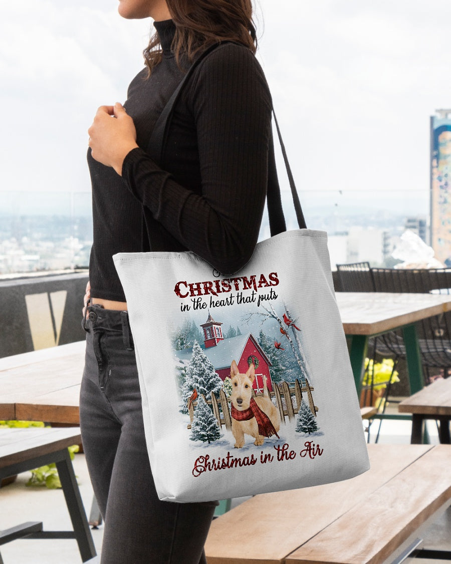 Christmas Air-Wheaten Scottish Terrier-Cloth Tote Bag