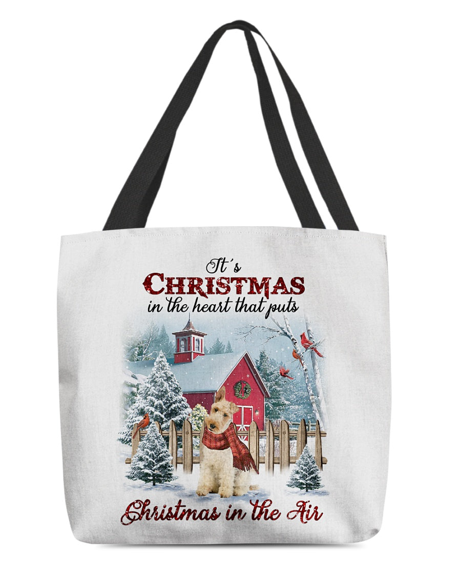 Christmas Air-Wire Fox Terrier 2-Cloth Tote Bag