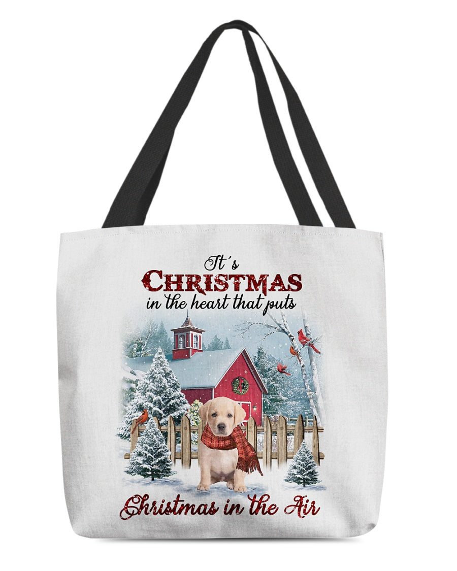 Christmas Air-YELLOW Goldador-Cloth Tote Bag