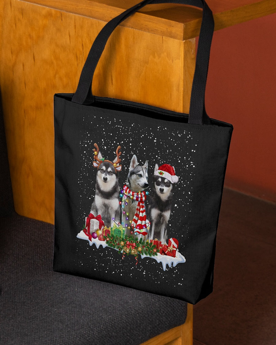 Christmas Buddies-Alaskan Klee Kai-Cloth Tote Bag