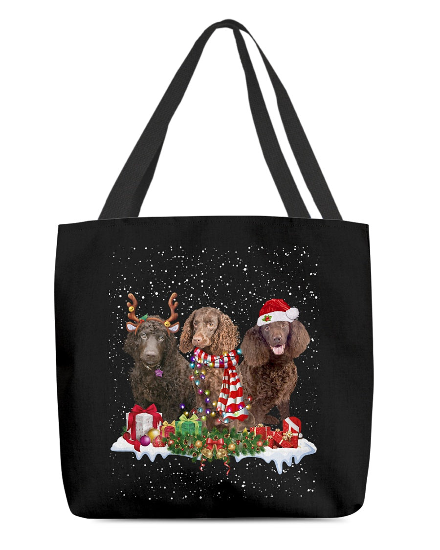 Christmas Buddies-American Water Spaniel-Cloth Tote Bag