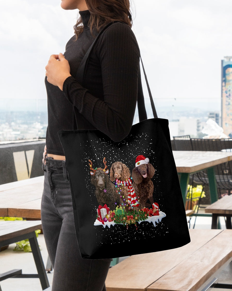 Christmas Buddies-American Water Spaniel-Cloth Tote Bag
