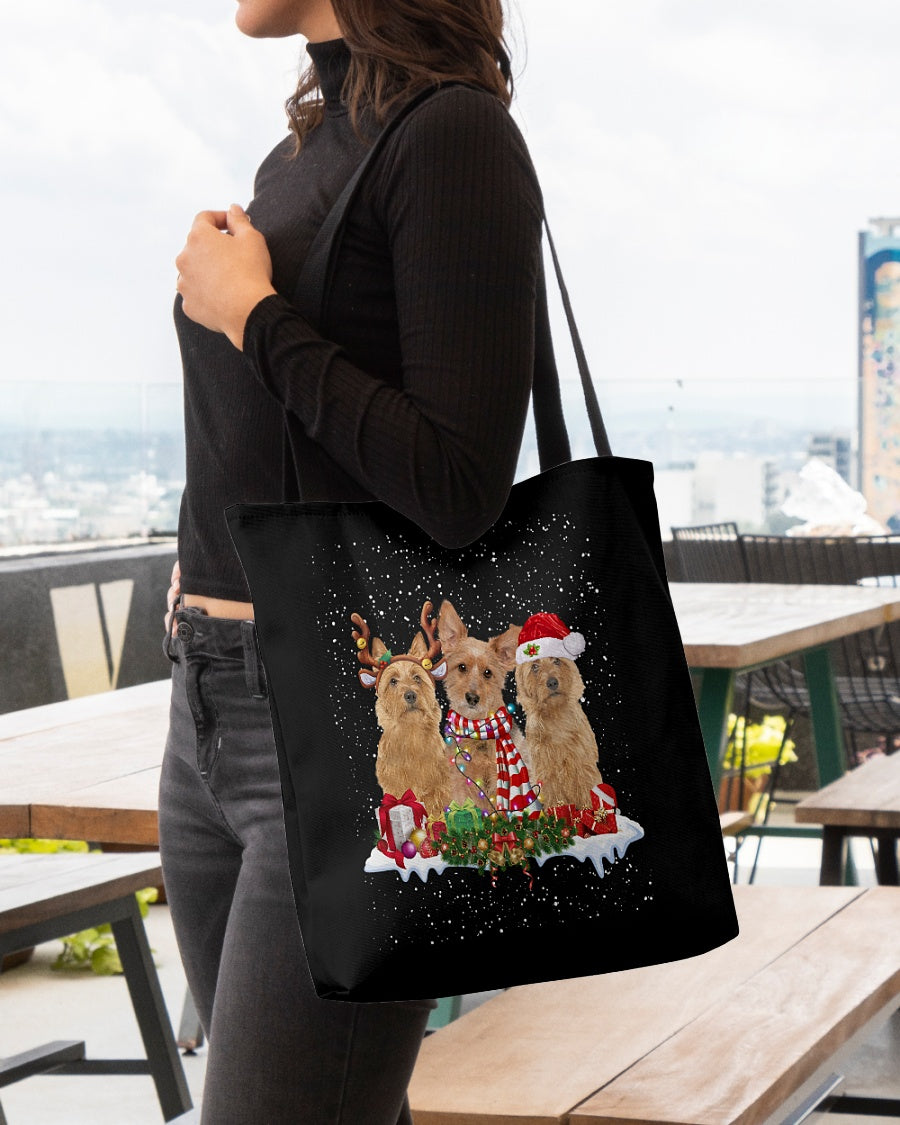 Christmas Buddies-Australian Terrier-Cloth Tote Bag