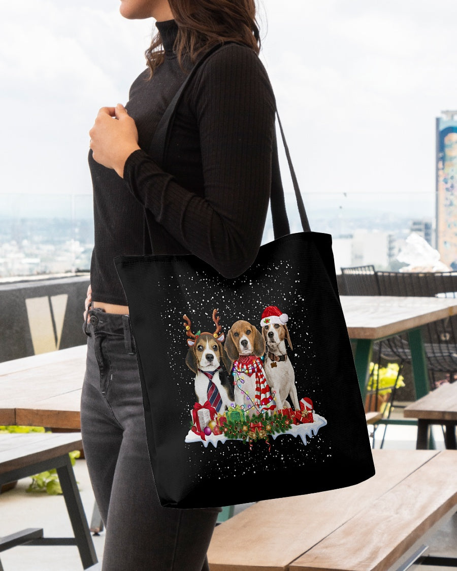 Christmas Buddies-Beagle 1-Cloth Tote Bag