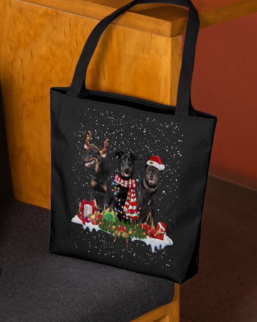 Christmas Buddies-Beauceron-Cloth Tote Bag
