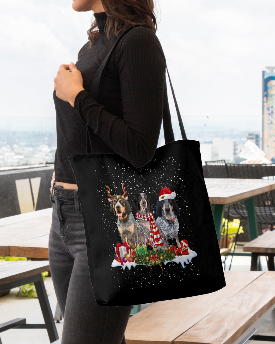 Christmas Buddies-Bluetick Coonhound-Cloth Tote Bag