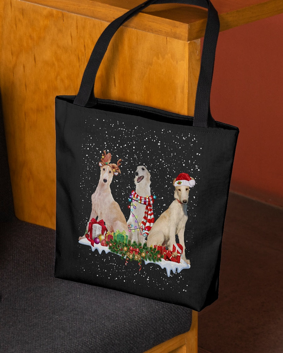 Christmas Buddies-Borzoi-Cloth Tote Bag