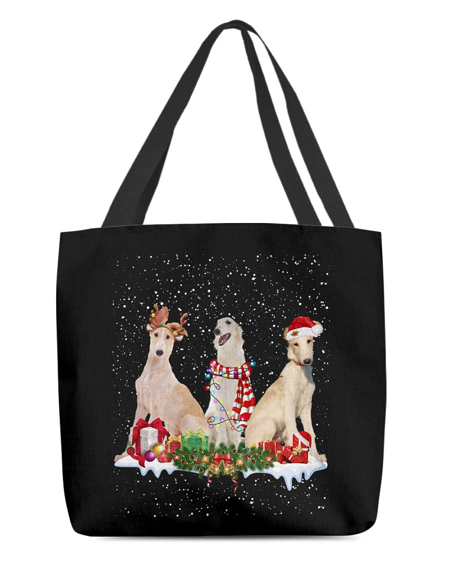 Christmas Buddies-Borzoi-Cloth Tote Bag