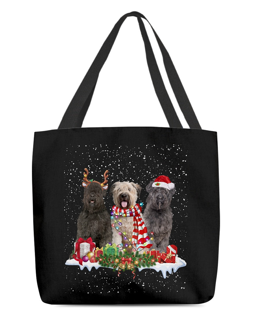 Christmas Buddies-Bouvier des Flandres-Cloth Tote Bag