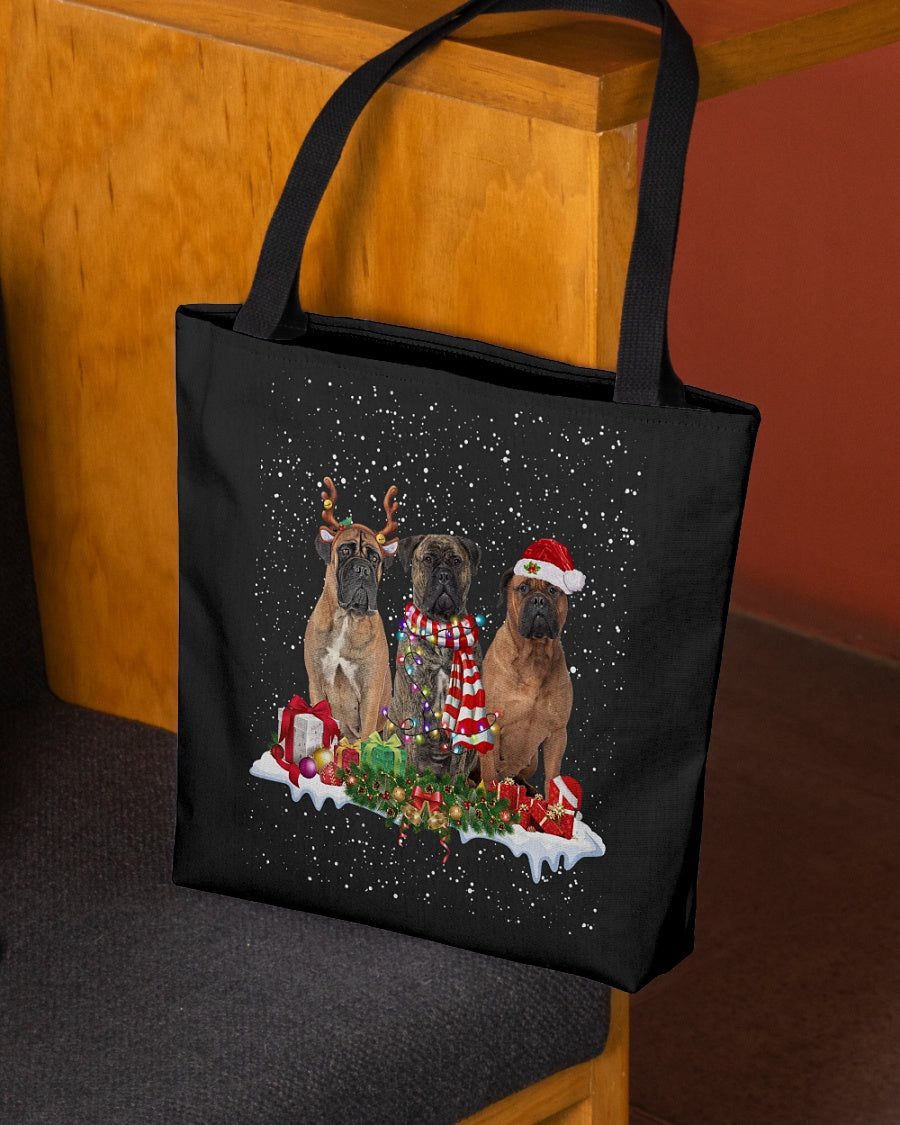 Christmas Buddies-Bullmastiff-Cloth Tote Bag