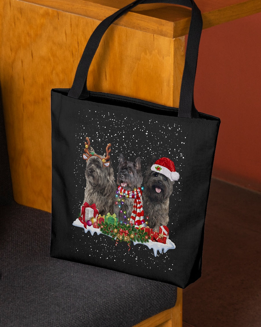 Christmas Buddies-Cairn Terrier-Cloth Tote Bag
