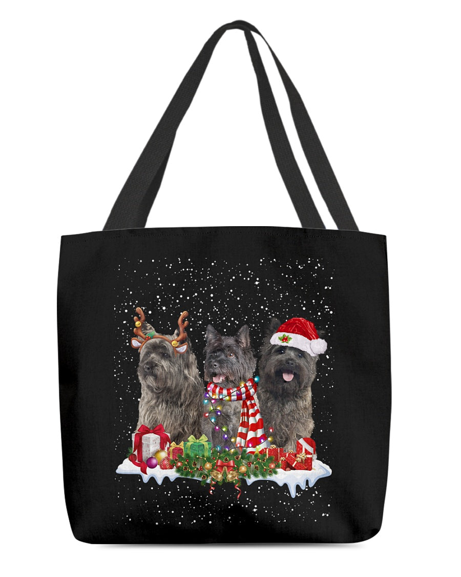 Christmas Buddies-Cairn Terrier-Cloth Tote Bag