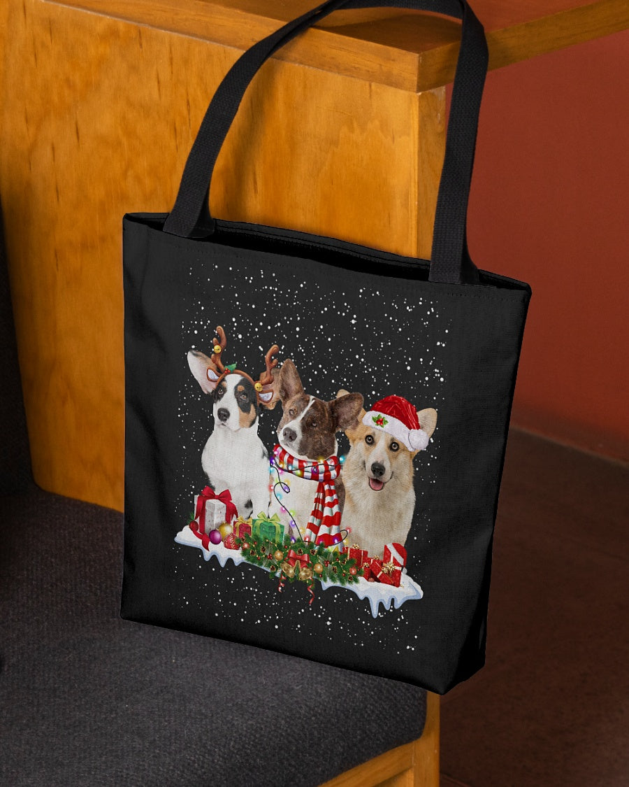 Christmas Buddies-Cardigan Welsh Corgi-Cloth Tote Bag