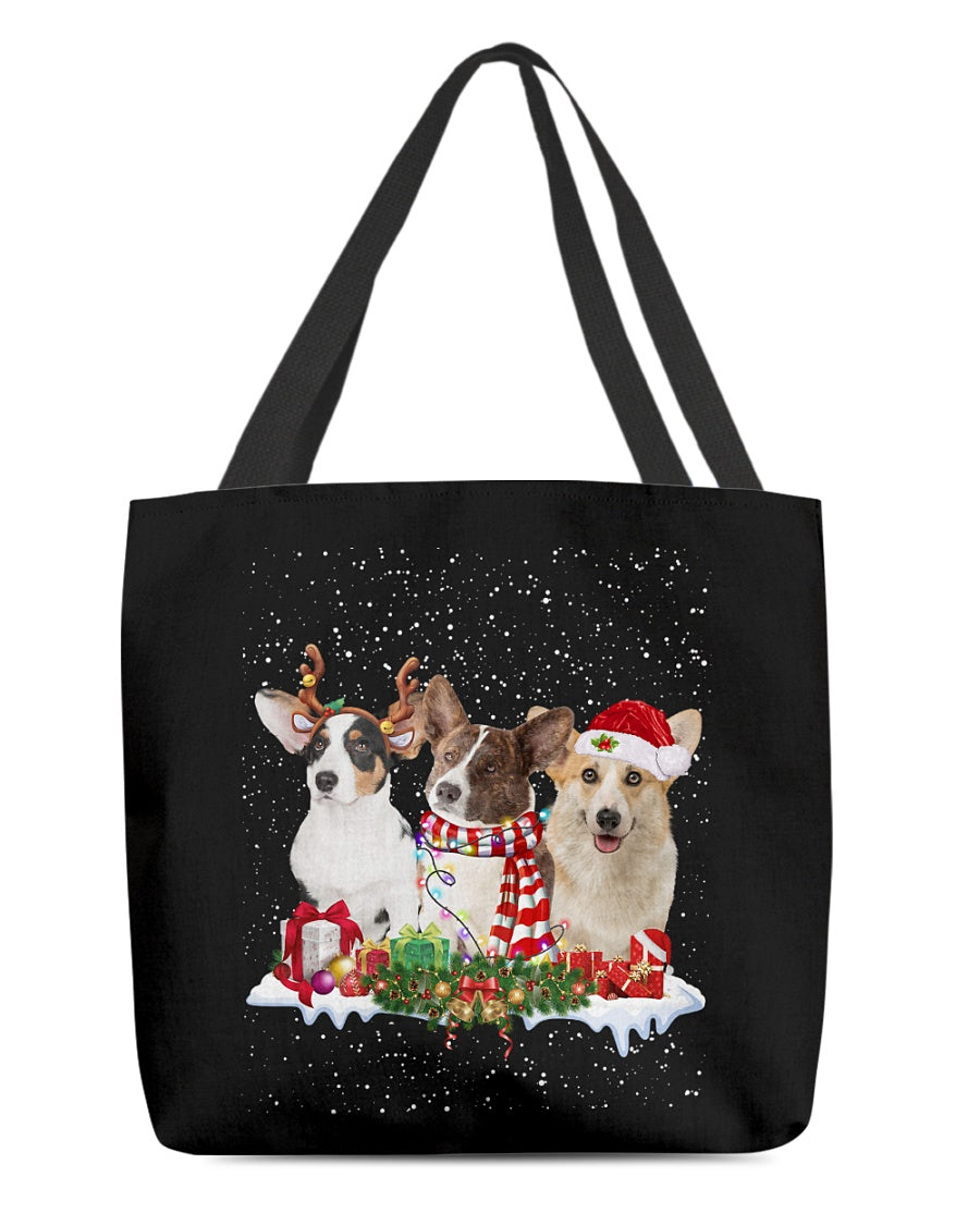 Christmas Buddies-Cardigan Welsh Corgi-Cloth Tote Bag