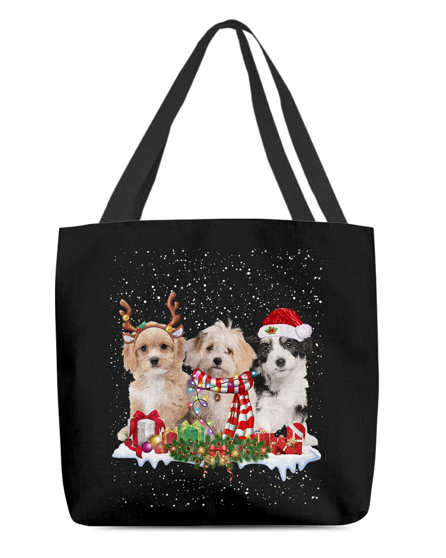 Christmas Buddies-Cavachon-Cloth Tote Bag