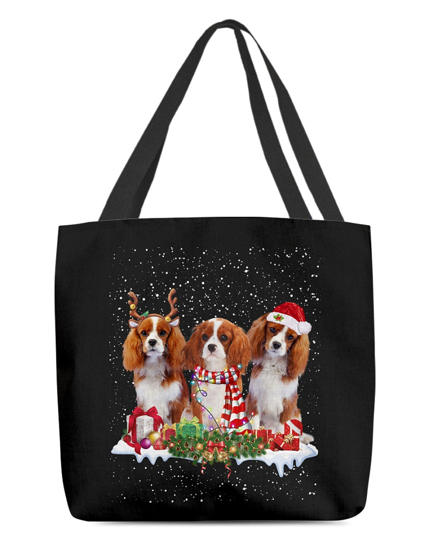 Christmas Buddies-Cavalier King Charles Spaniel 1-Cloth Tote Bag