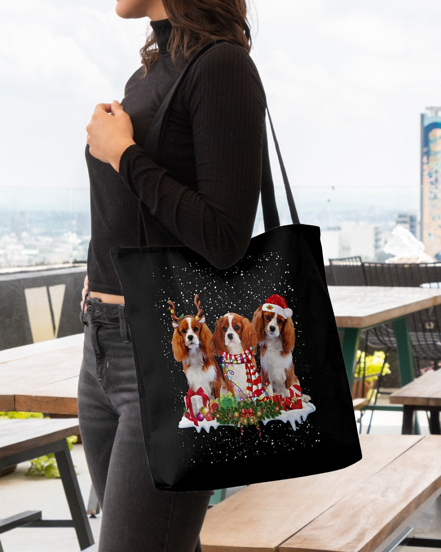 Christmas Buddies-Cavalier King Charles Spaniel 1-Cloth Tote Bag
