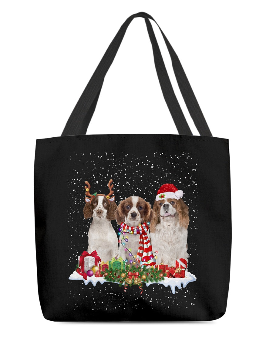 Christmas Buddies-Cavalier King Charles Spaniel 2-Cloth Tote Bag